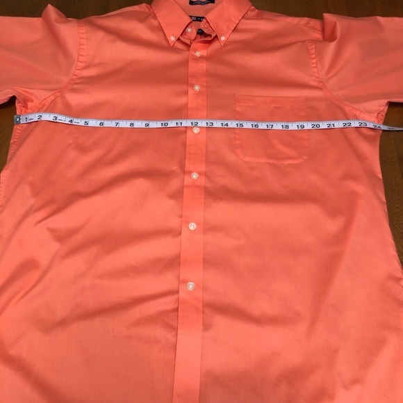 Chaps Men’s Orange Classic Fit Twill Cotton Blend Button Up Shirt Top‎ 34/35 - Picture 5 of 7